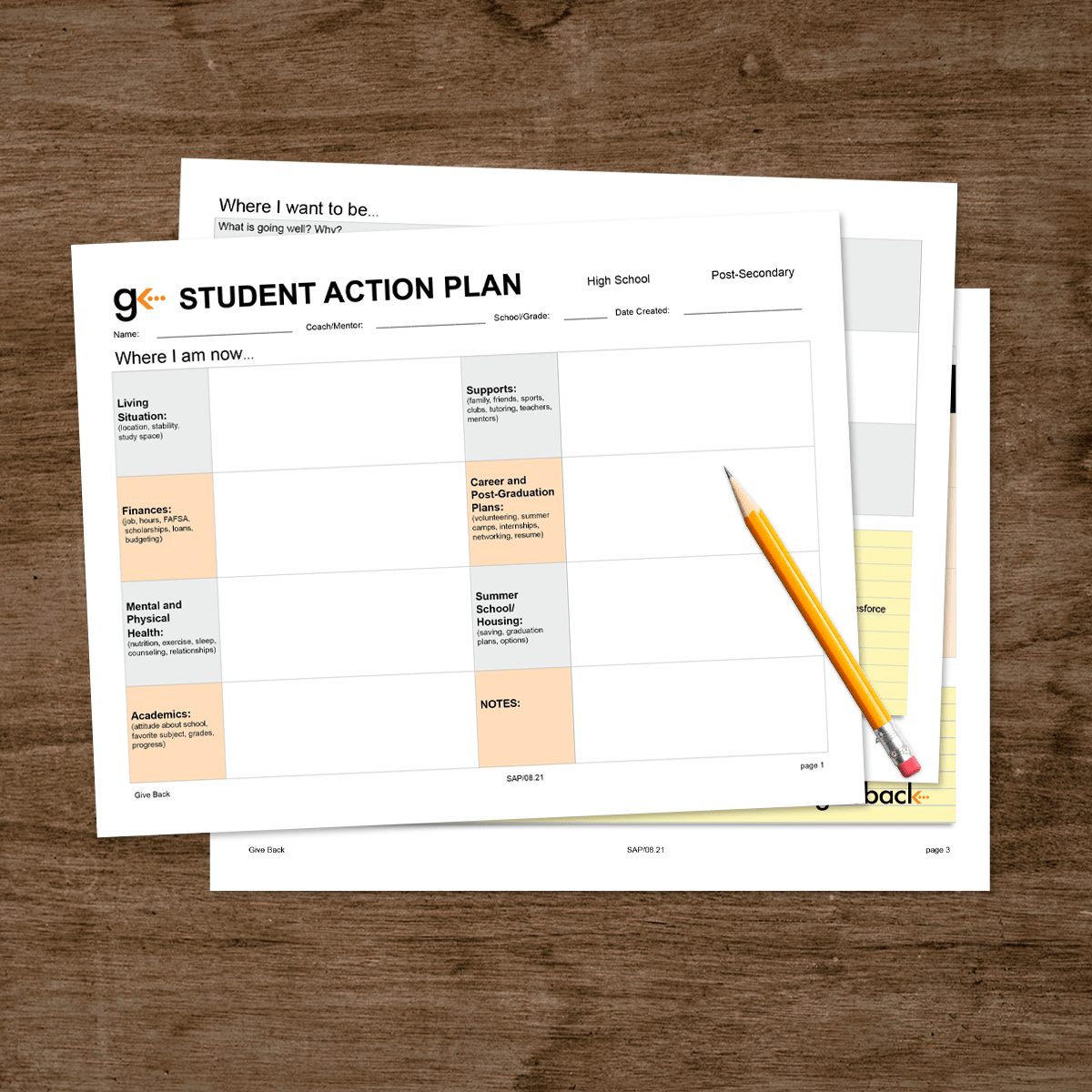 SAP Give Back Careers Program open notebook on a desk